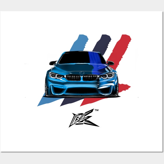 bmw m3 m4 f80 blue Wall Art by naquash